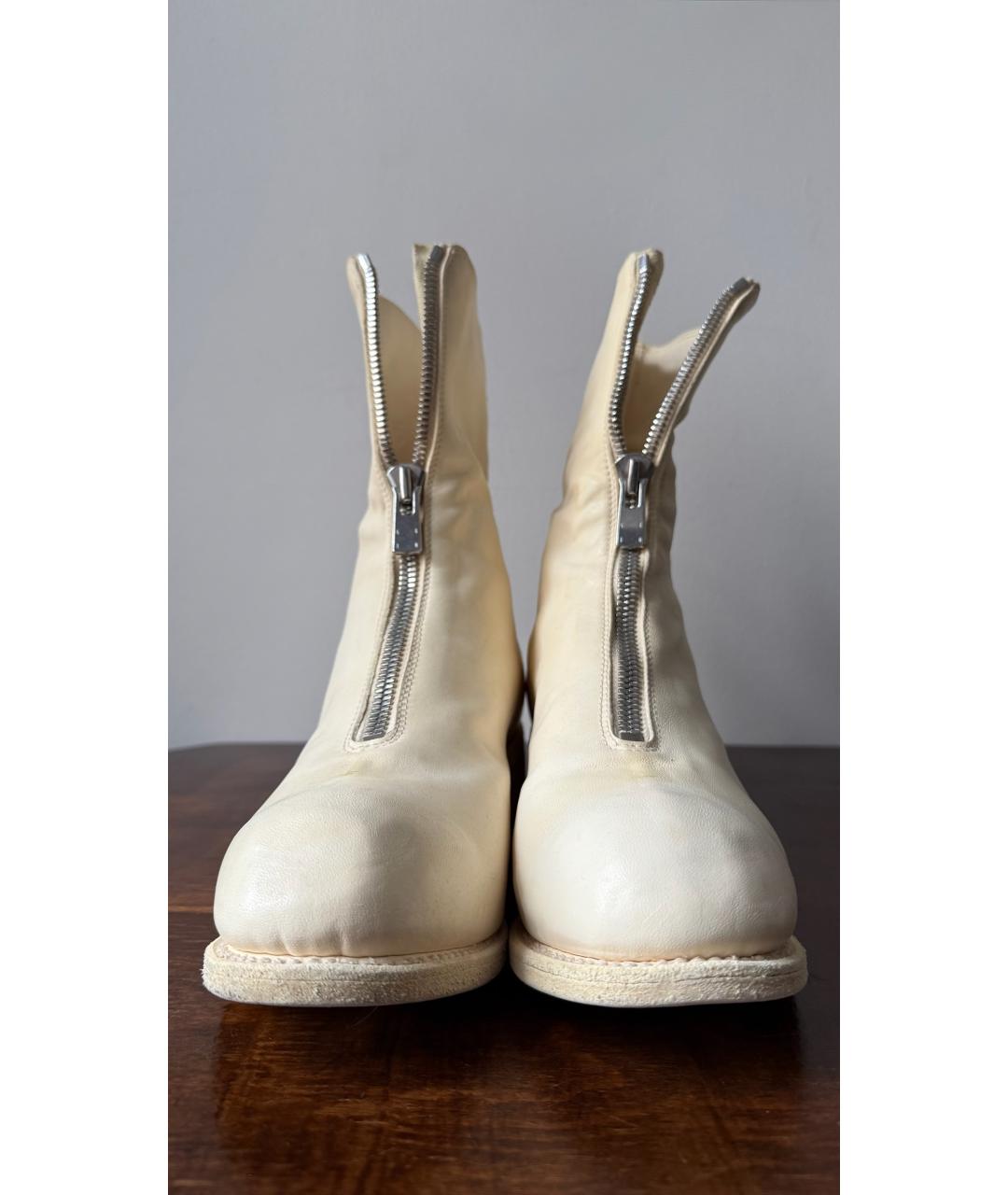 GUIDI Бежевые кожаные ботинки, фото 2