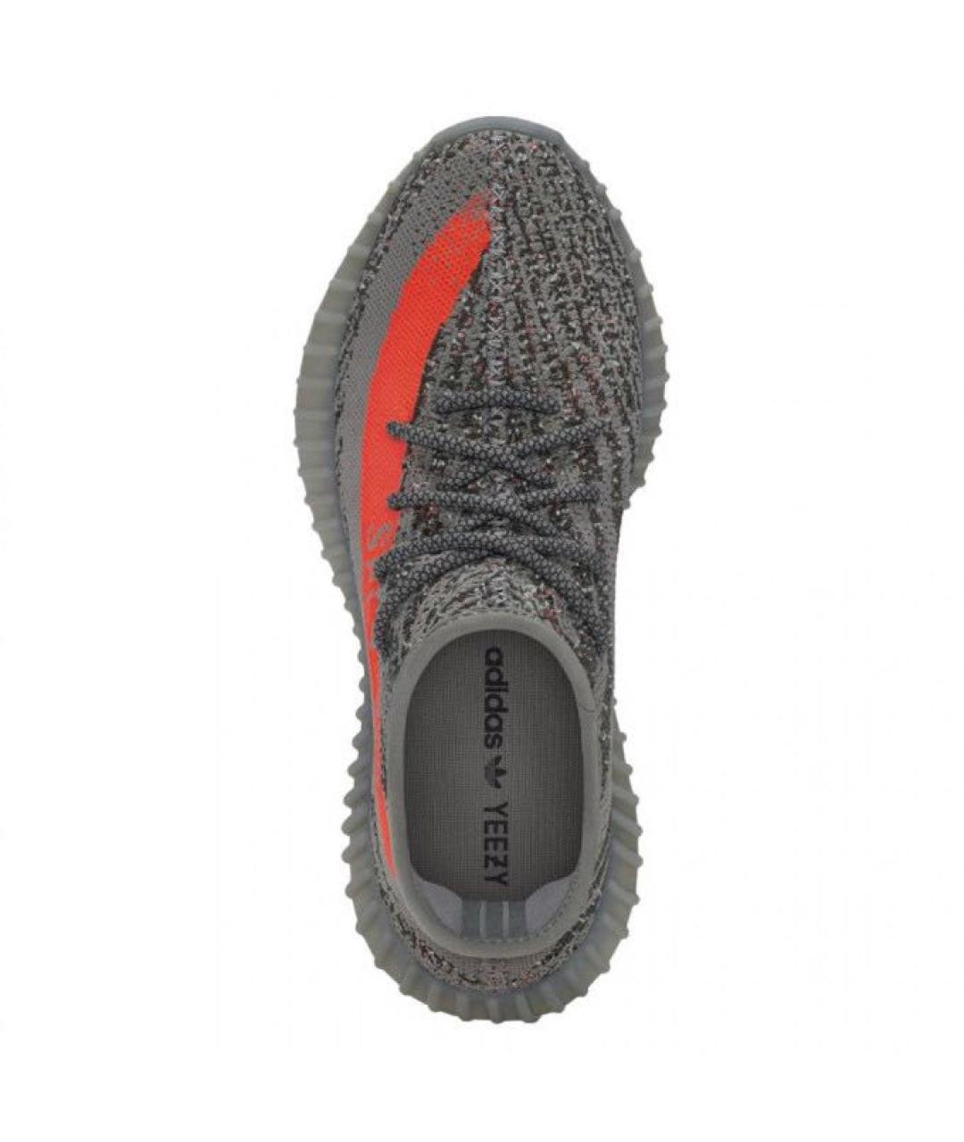 ADIDAS YEEZY Антрацитовые текстильные низкие кроссовки / кеды, фото 3