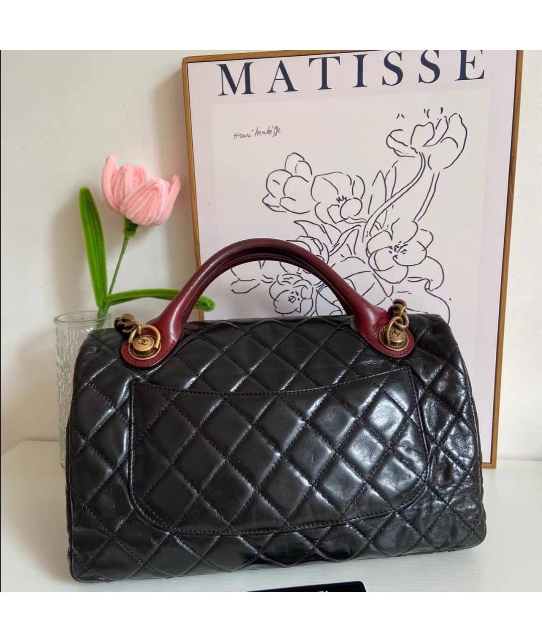 CHANEL Черная кожаная сумка через плечо, фото 5