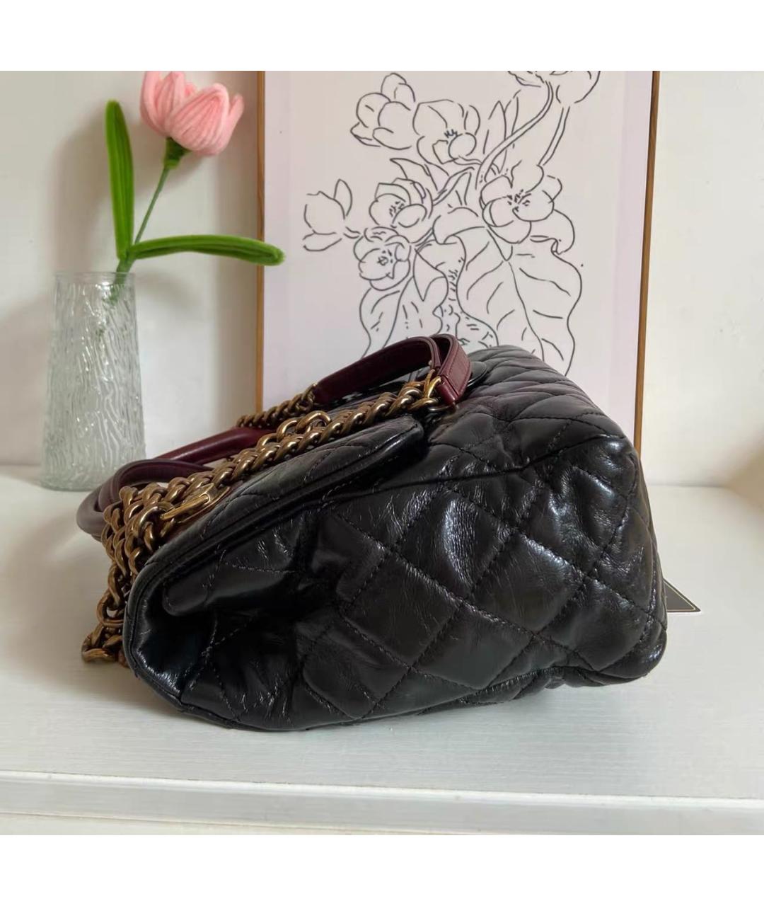 CHANEL Черная кожаная сумка через плечо, фото 3
