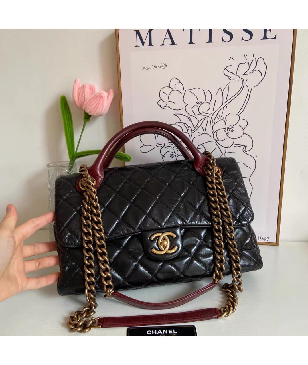 CHANEL Черная кожаная сумка через плечо, фото 9