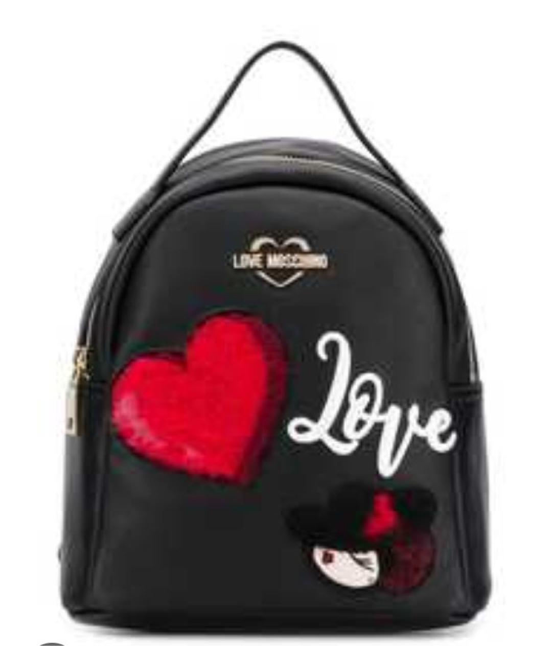 LOVE MOSCHINO Черный рюкзак из искусственной кожи, фото 8