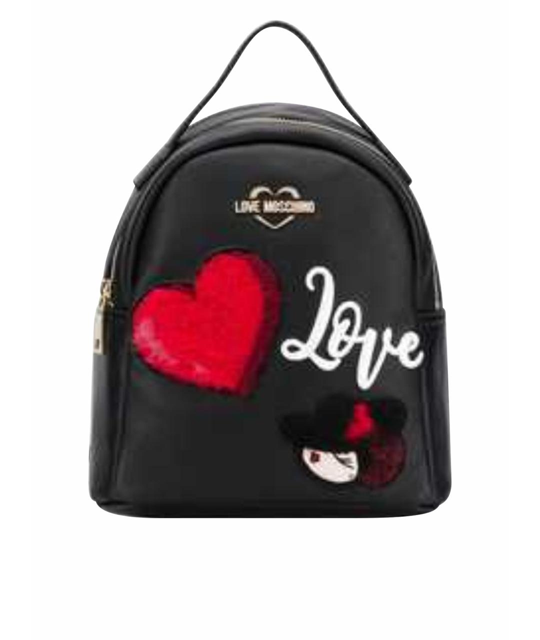 LOVE MOSCHINO Черный рюкзак из искусственной кожи, фото 1