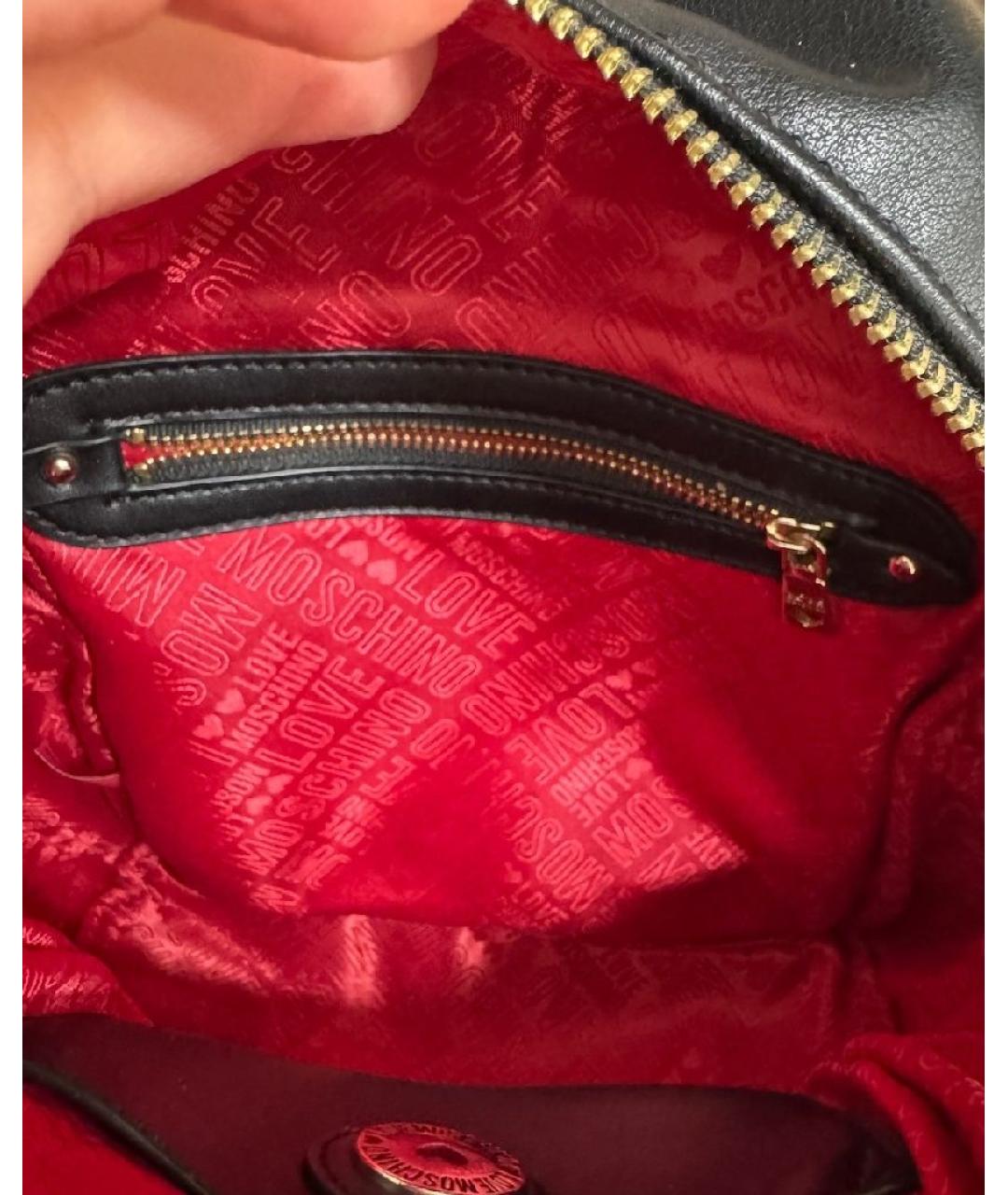 LOVE MOSCHINO Черный рюкзак из искусственной кожи, фото 6