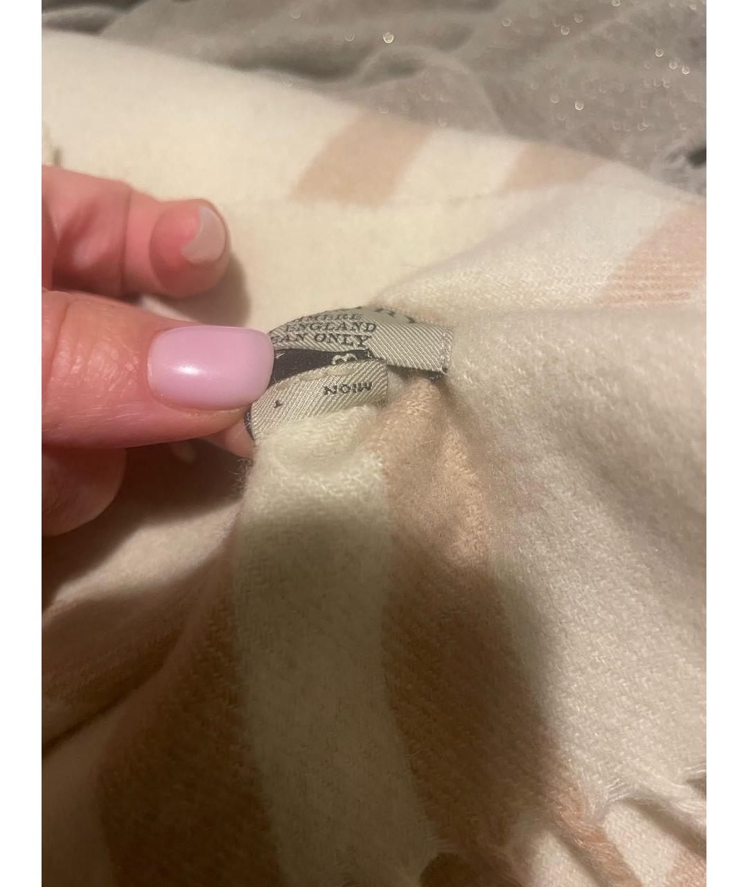 BURBERRY Бежевый кашемировый шарф, фото 3