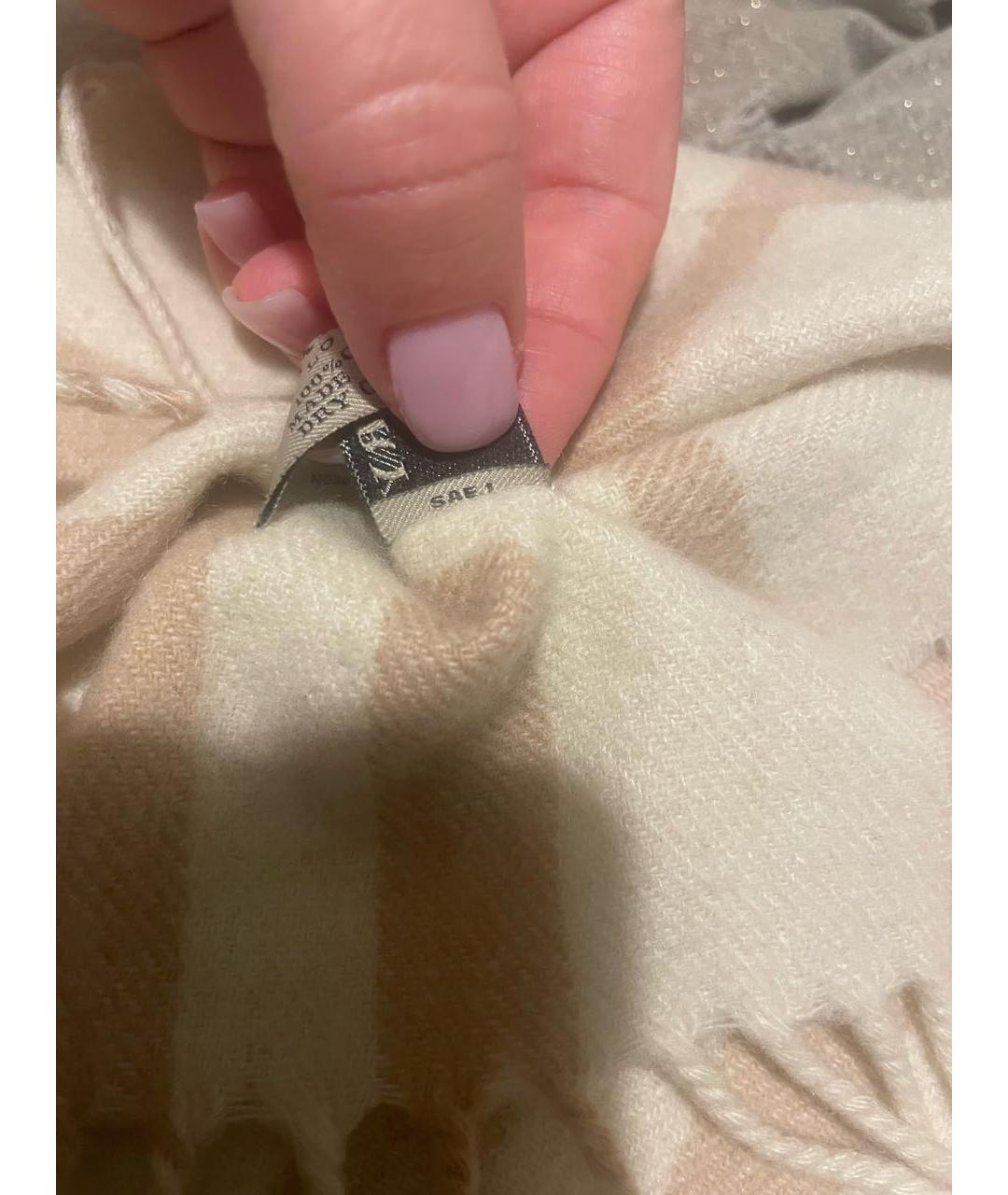 BURBERRY Бежевый кашемировый шарф, фото 4