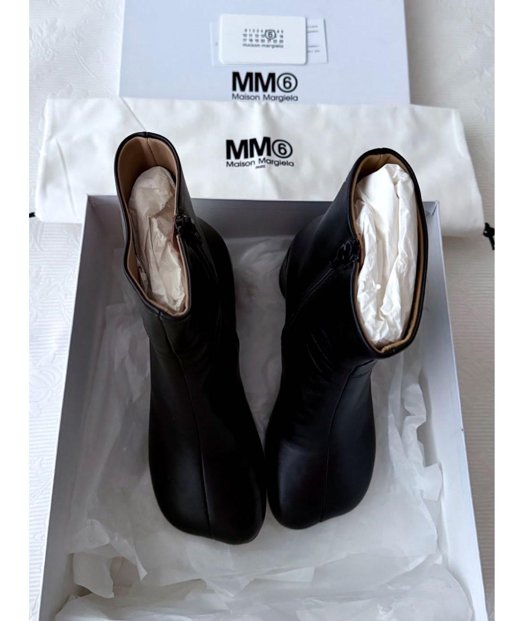 MM6 MAISON MARGIELA Черные кожаные ботильоны, фото 2