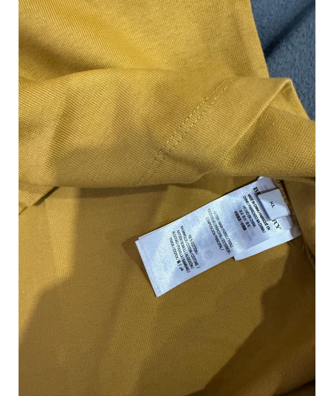 BURBERRY Горчичное хлопковое повседневное платье, фото 3