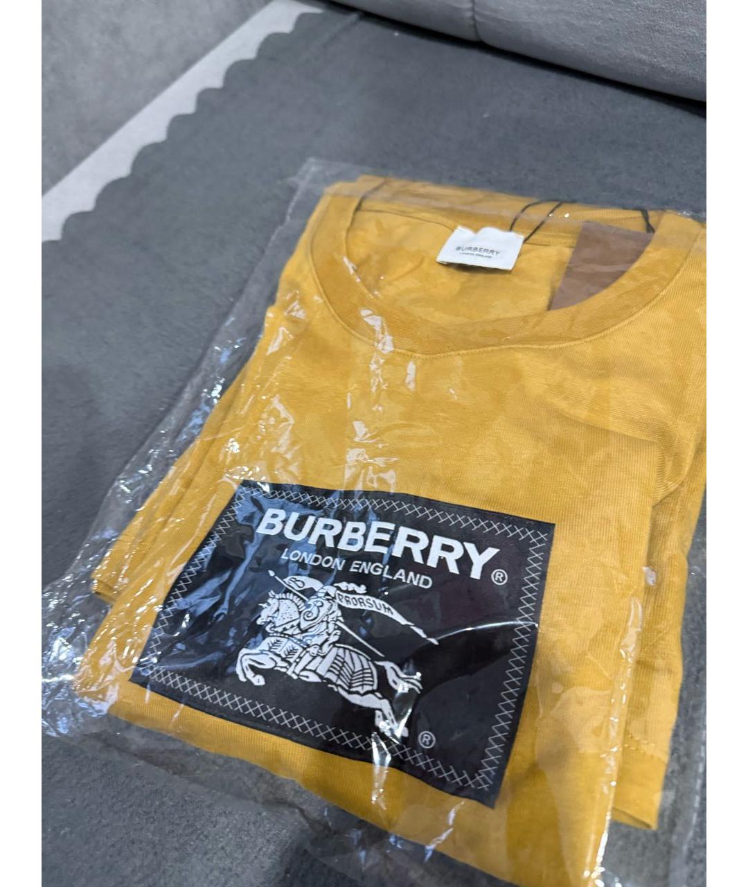 BURBERRY Горчичное хлопковое повседневное платье, фото 5