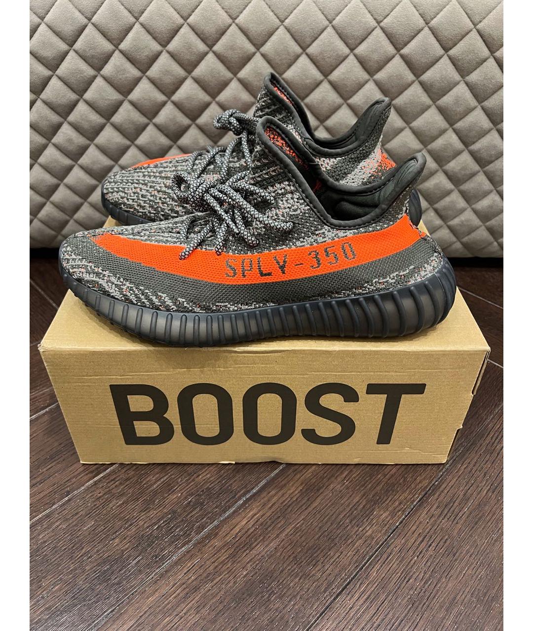 ADIDAS YEEZY Антрацитовые низкие кроссовки / кеды, фото 2