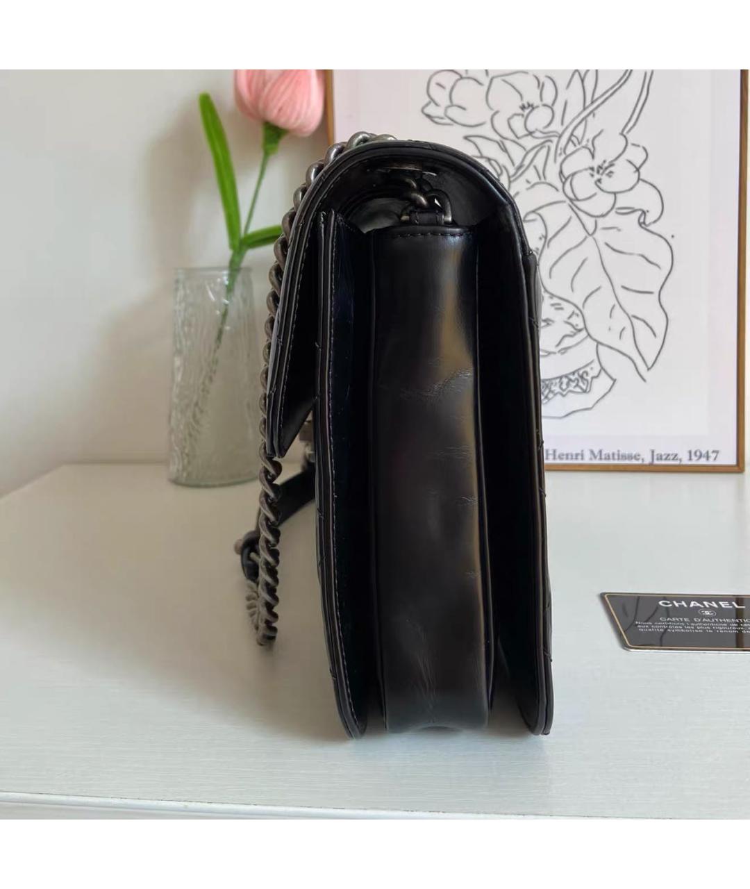 CHANEL Черная кожаная сумка через плечо, фото 5