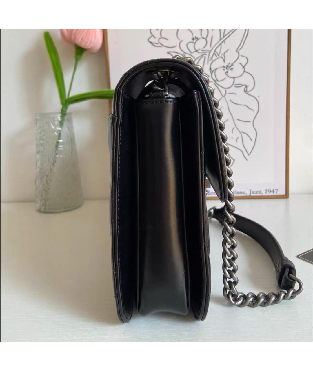 CHANEL Черная кожаная сумка через плечо, фото 3