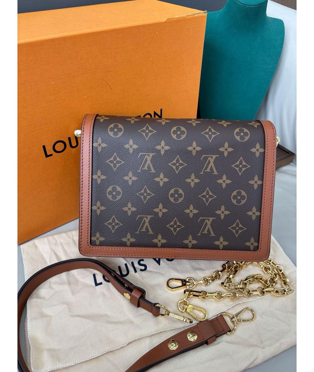 LOUIS VUITTON Коричневая кожаная сумка через плечо, фото 3