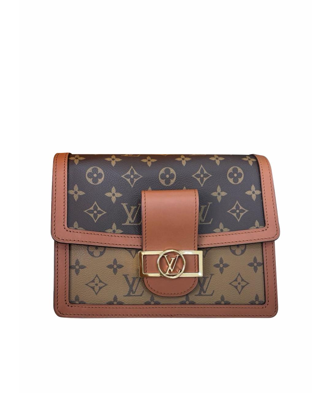 LOUIS VUITTON Коричневая кожаная сумка через плечо, фото 1