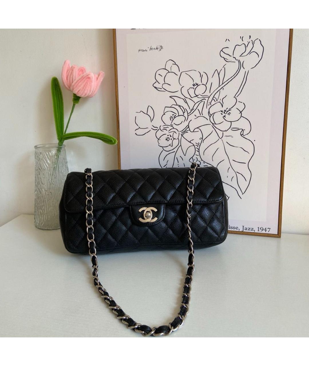 CHANEL Черная кожаная сумка через плечо, фото 2