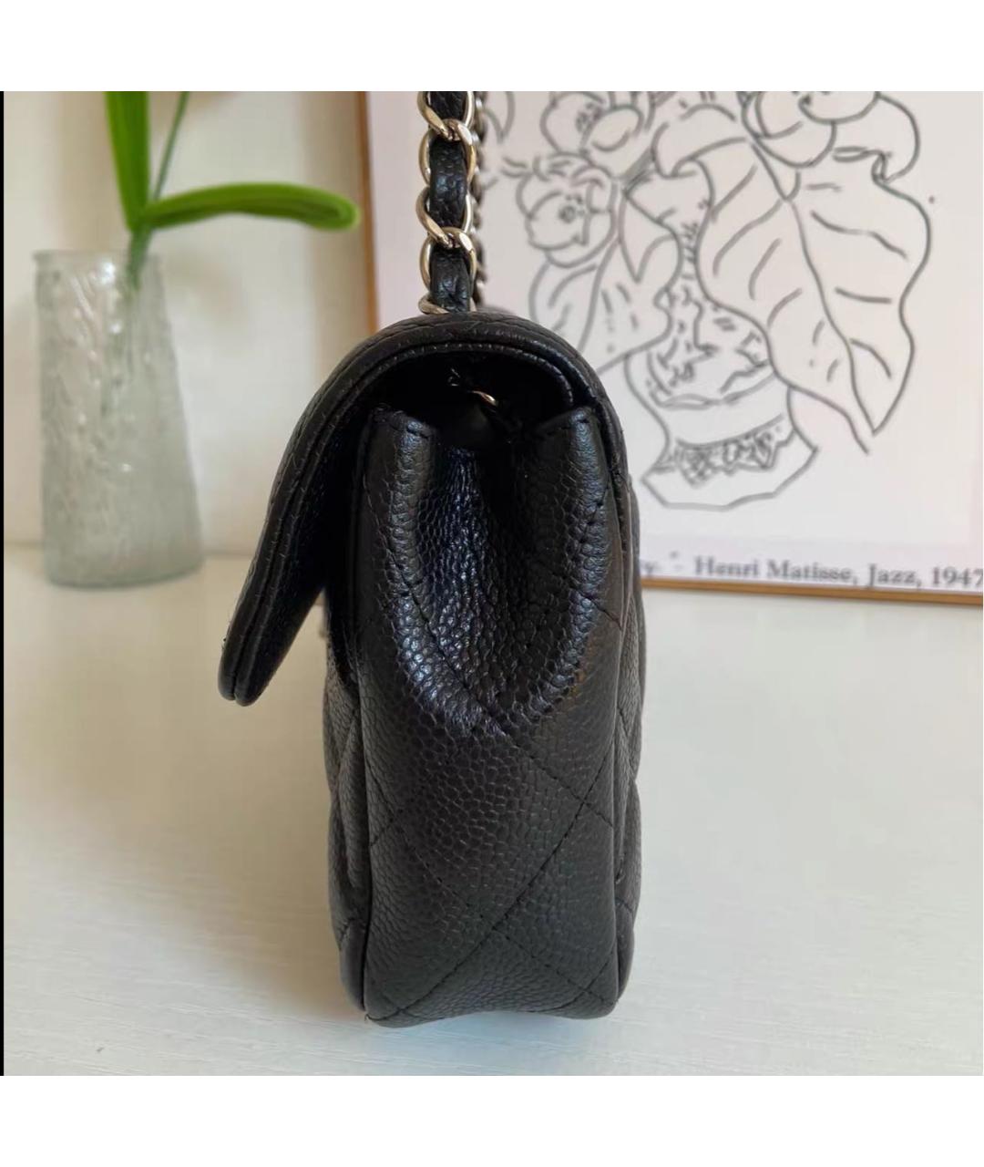CHANEL Черная кожаная сумка через плечо, фото 5