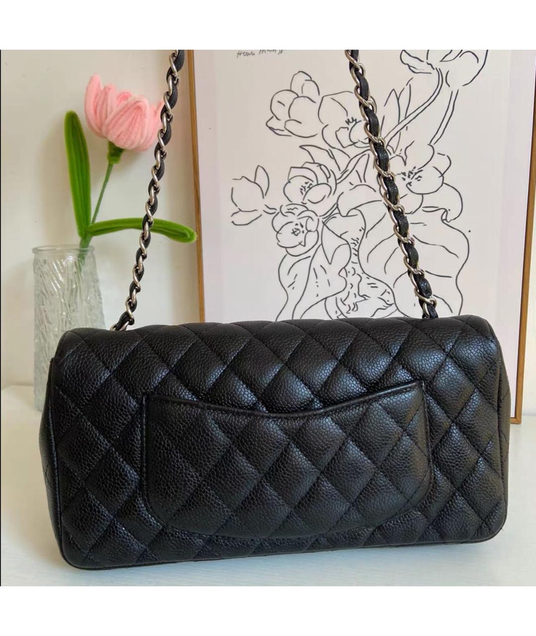 CHANEL Черная кожаная сумка через плечо, фото 4