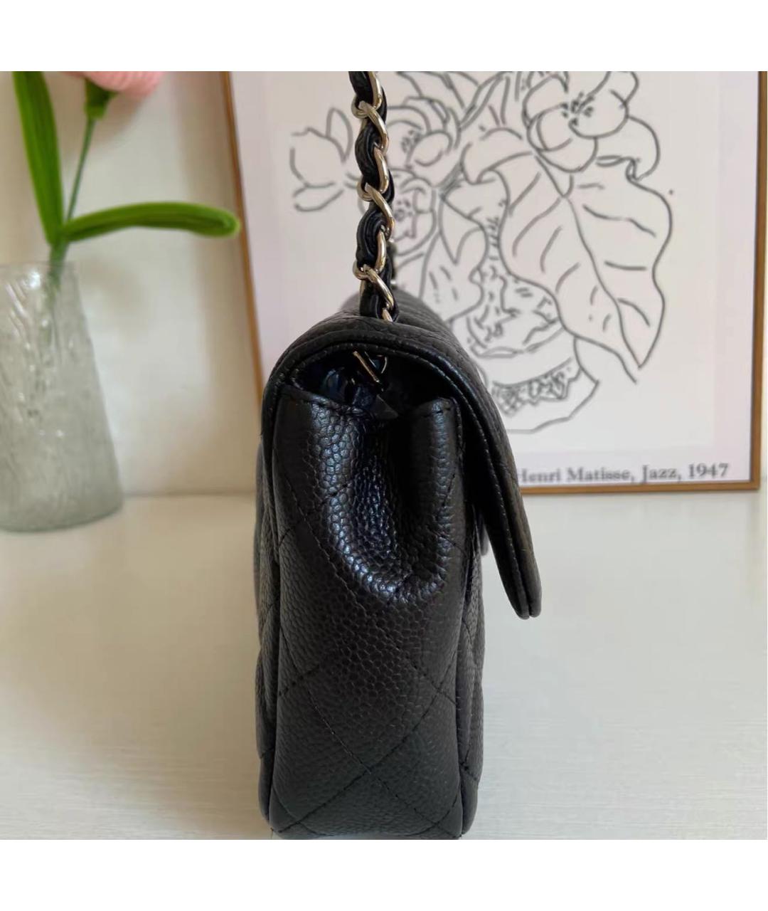 CHANEL Черная кожаная сумка через плечо, фото 3