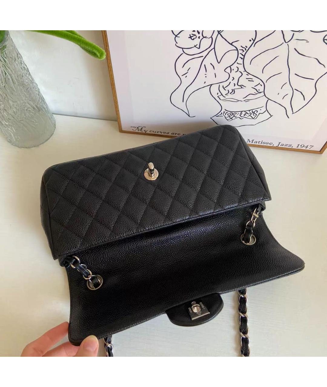 CHANEL Черная кожаная сумка через плечо, фото 7