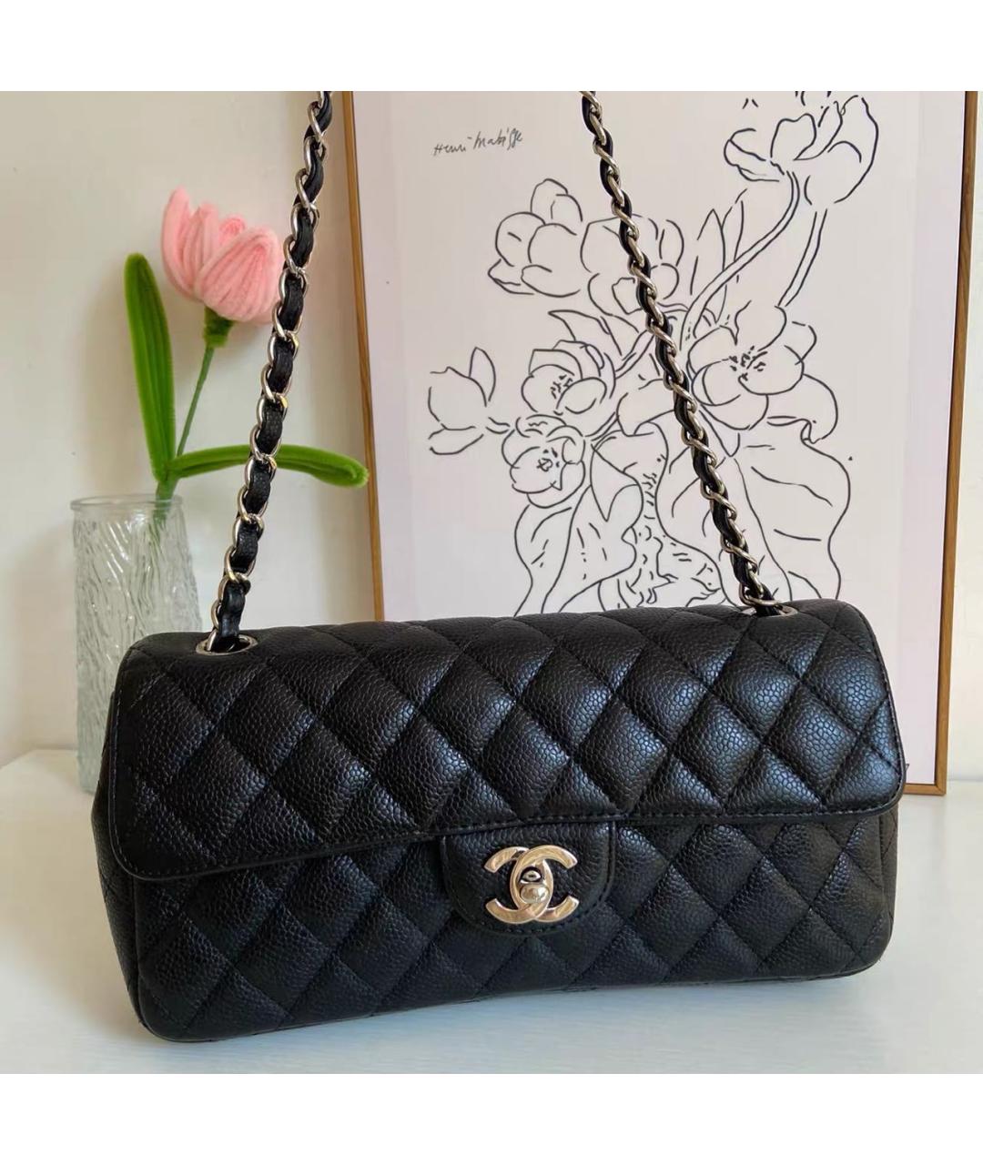 CHANEL Черная кожаная сумка через плечо, фото 9