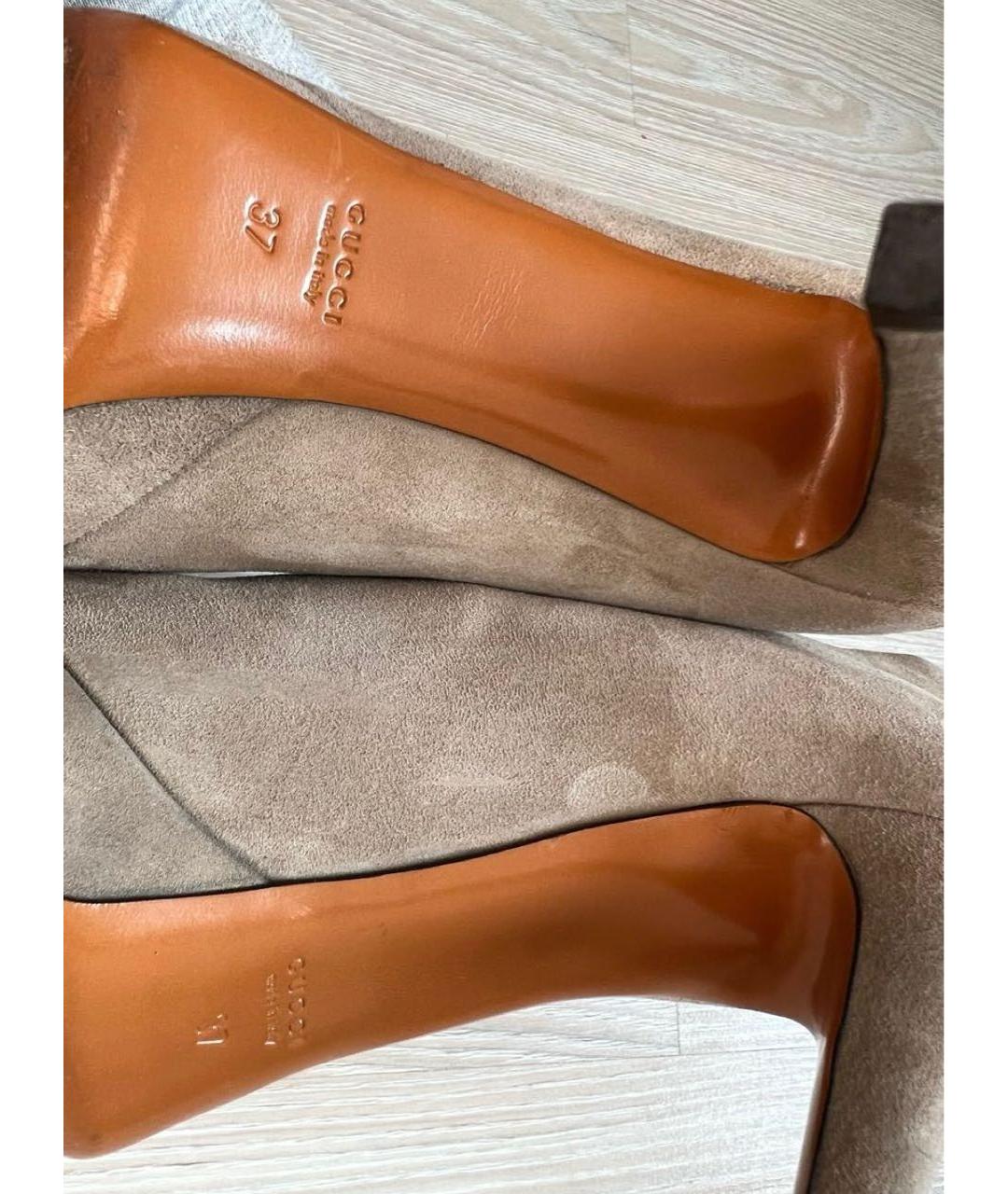 GUCCI Антрацитовые замшевые ботильоны, фото 6