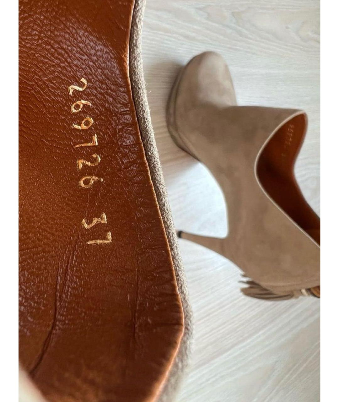 GUCCI Антрацитовые замшевые ботильоны, фото 5