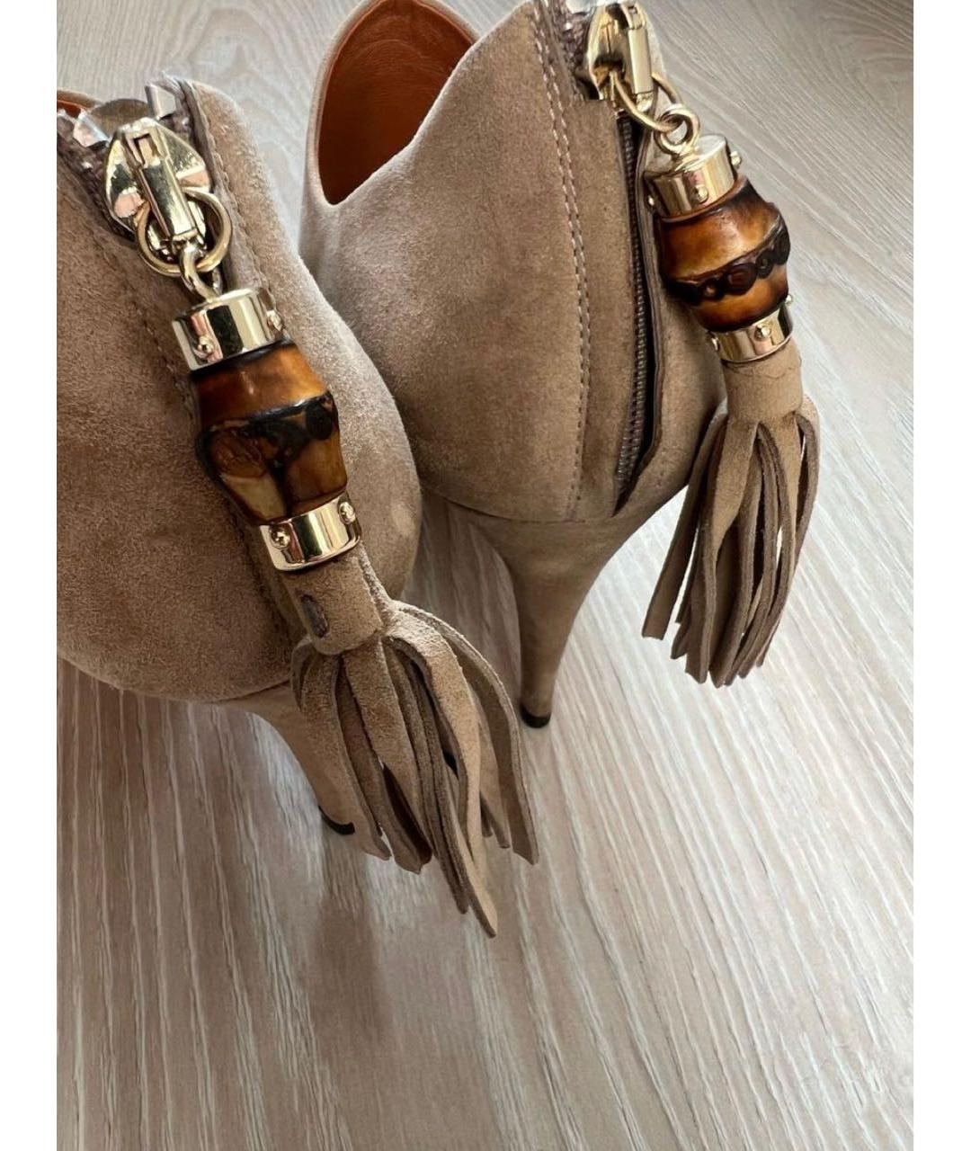 GUCCI Антрацитовые замшевые ботильоны, фото 4