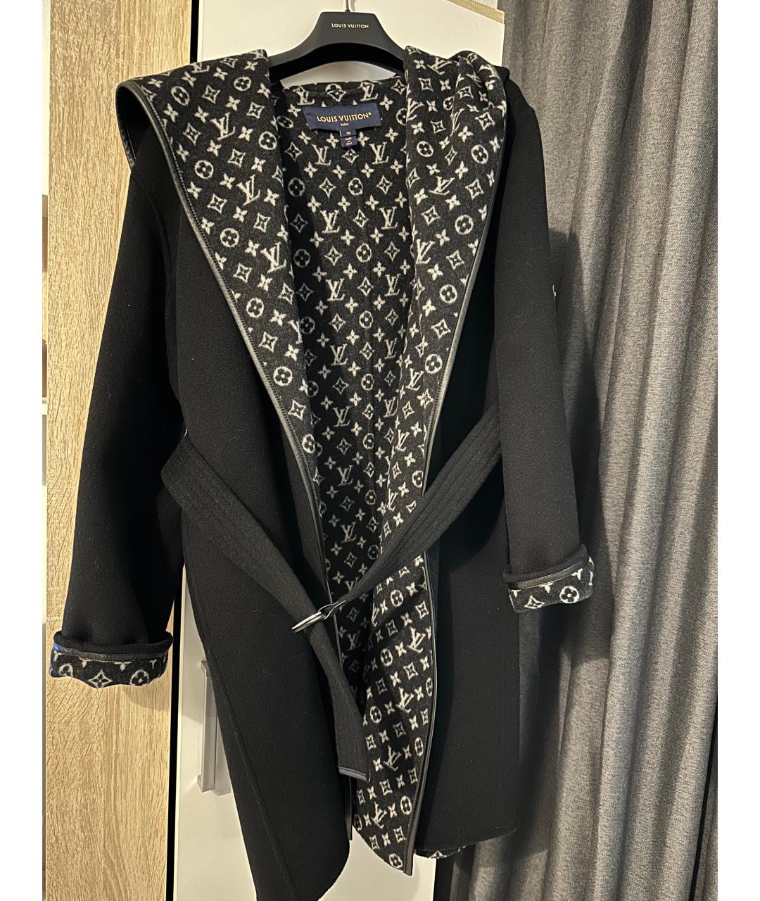LOUIS VUITTON Черное шерстяное пальто, фото 3