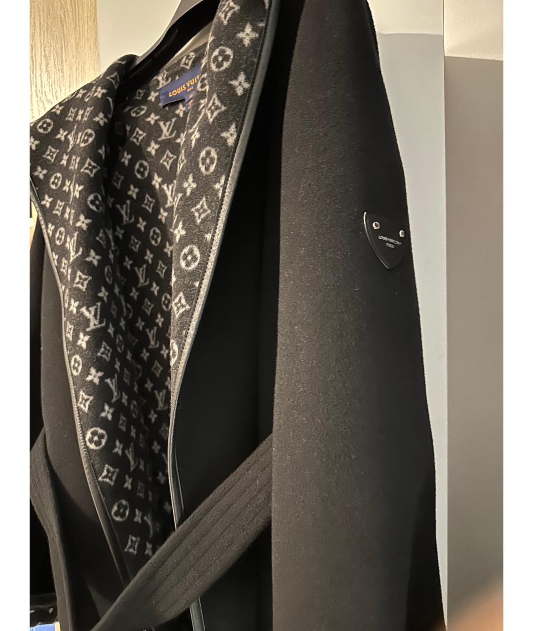 LOUIS VUITTON Черное шерстяное пальто, фото 2