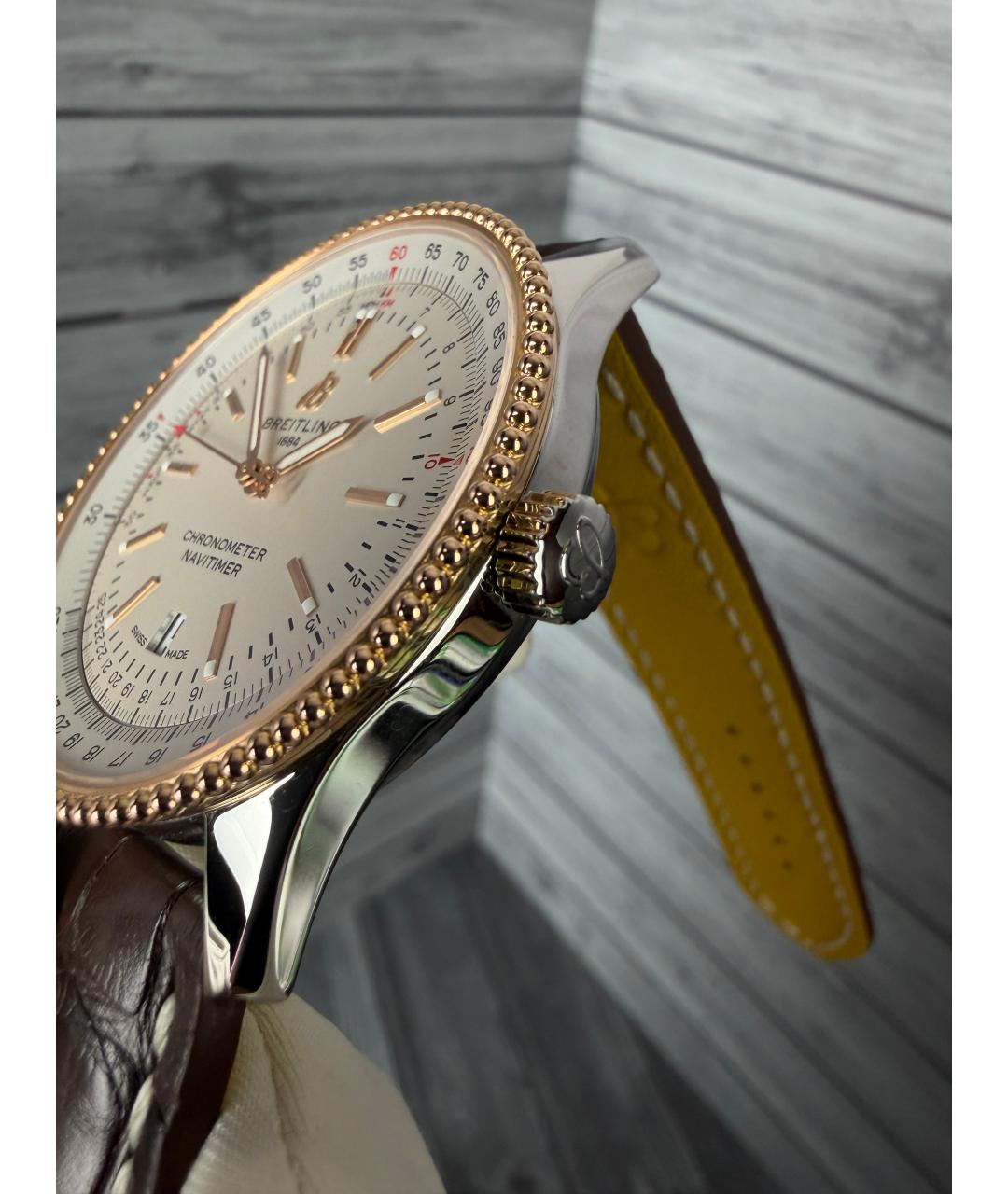 BREITLING Белые часы из розового золота, фото 4