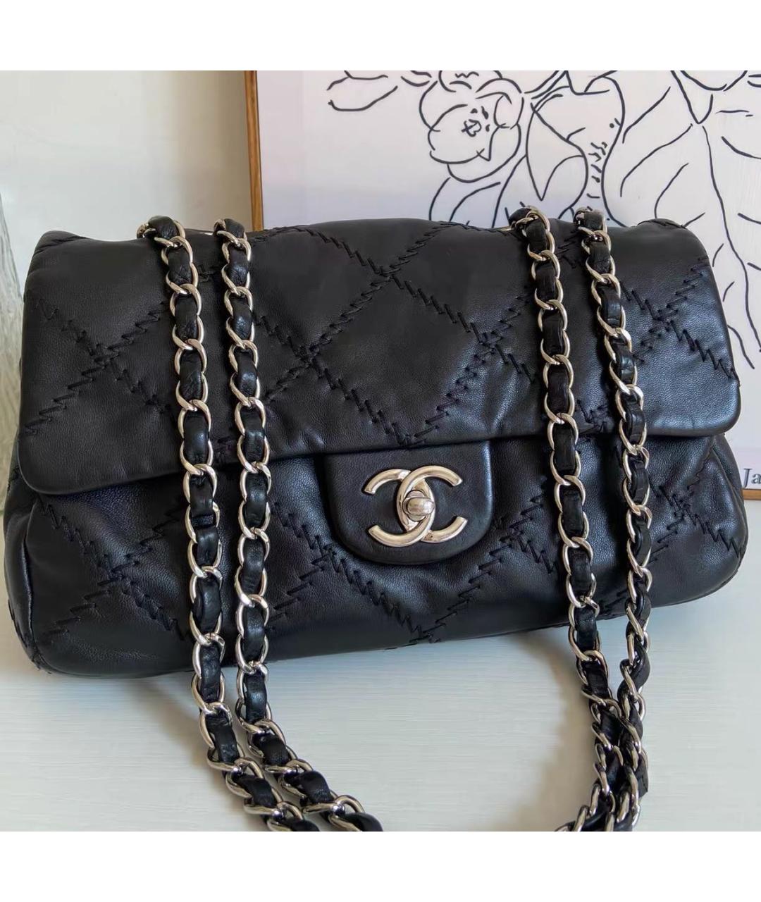 CHANEL Черная кожаная сумка через плечо, фото 2