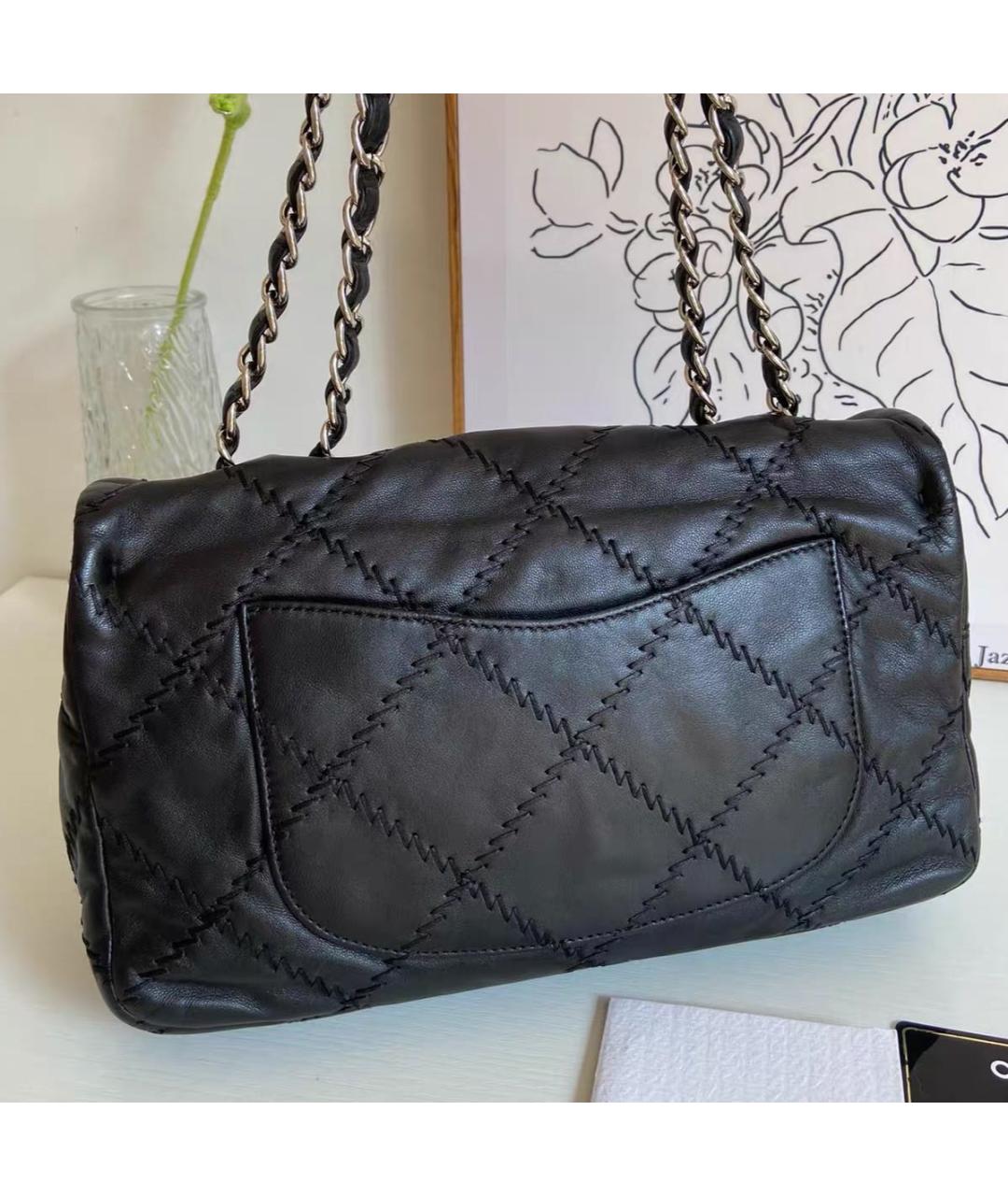 CHANEL Черная кожаная сумка через плечо, фото 5