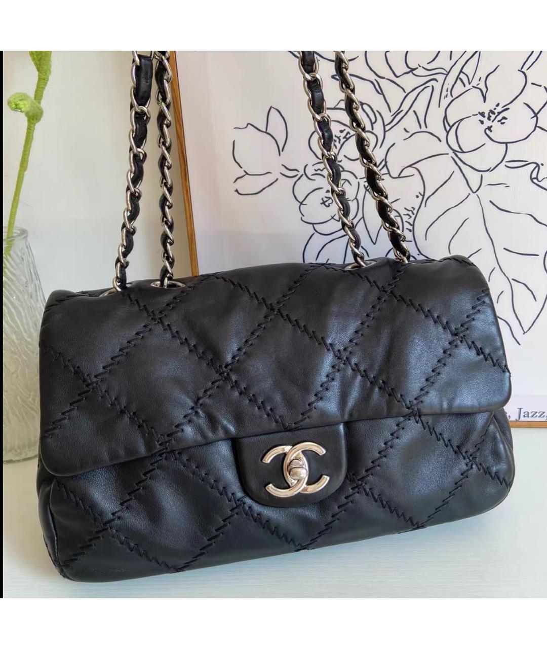 CHANEL Черная кожаная сумка через плечо, фото 9