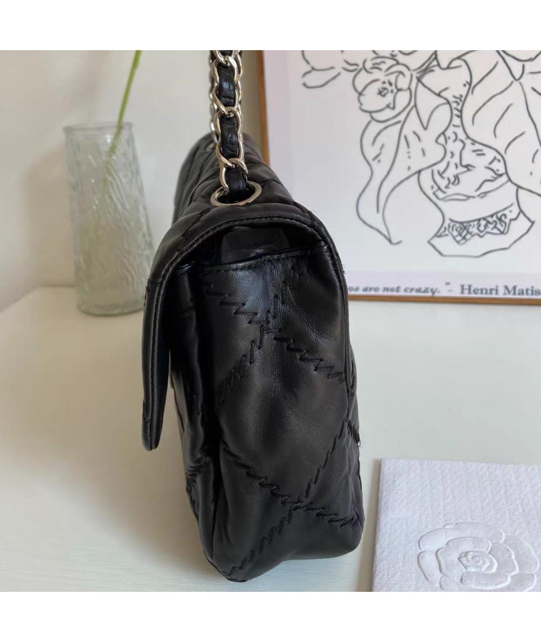 CHANEL Черная кожаная сумка через плечо, фото 6