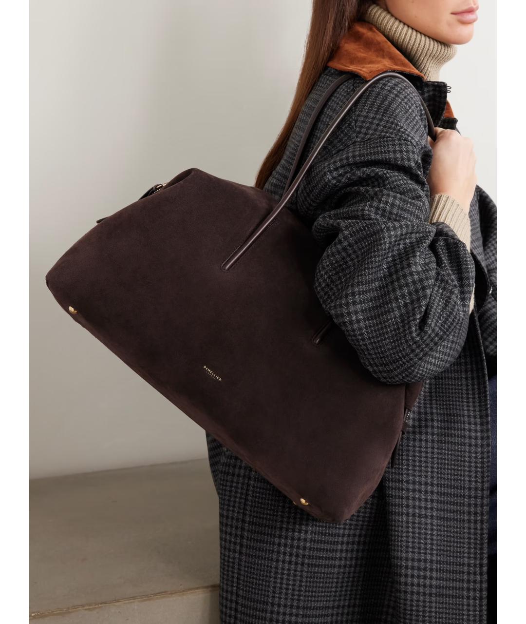 DEMELLIER Коричневая замшевая сумка с короткими ручками, фото 2