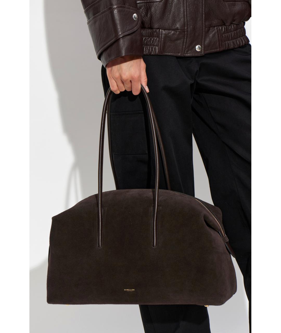 DEMELLIER Коричневая замшевая сумка с короткими ручками, фото 3