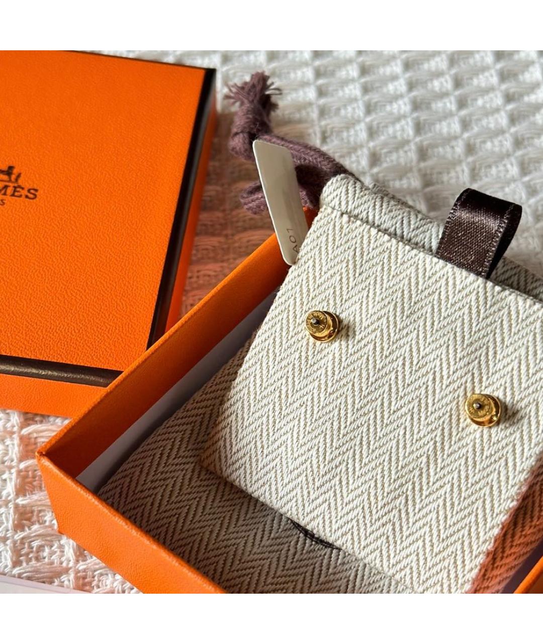 HERMES Розовые металлические серьги, фото 4