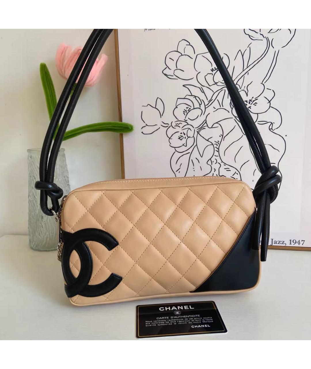 CHANEL Черная кожаная сумка с короткими ручками, фото 9