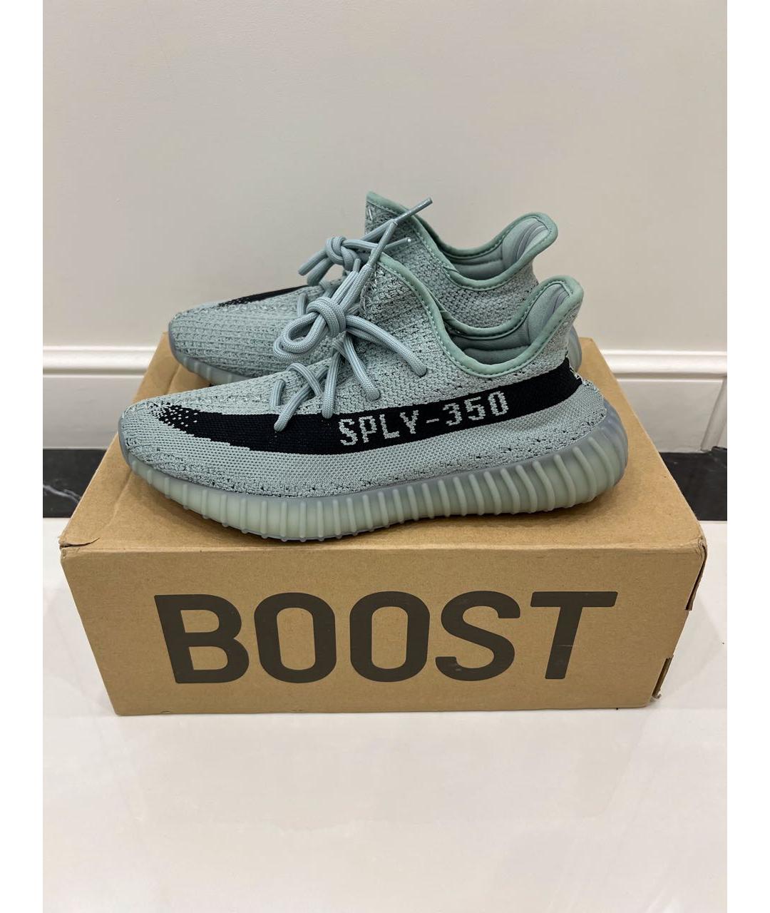 ADIDAS YEEZY Бирюзовые текстильные низкие кроссовки / кеды, фото 2