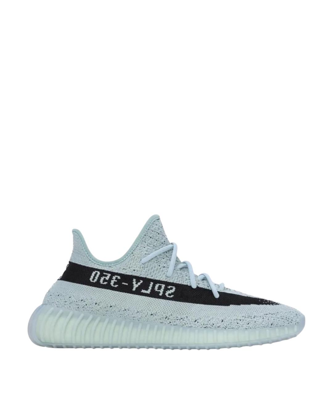 ADIDAS YEEZY Бирюзовые текстильные низкие кроссовки / кеды, фото 1