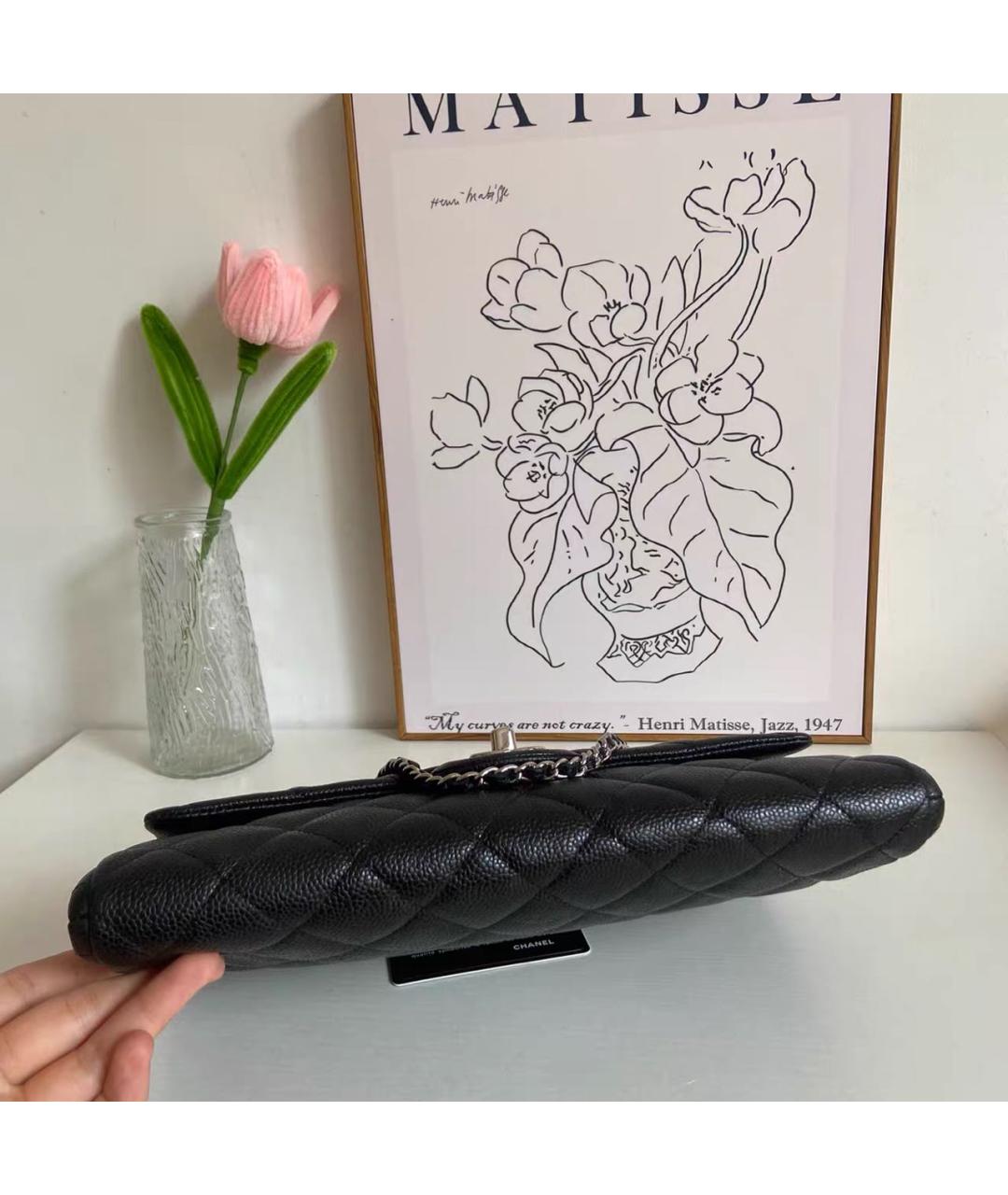 CHANEL Черная кожаная сумка через плечо, фото 6