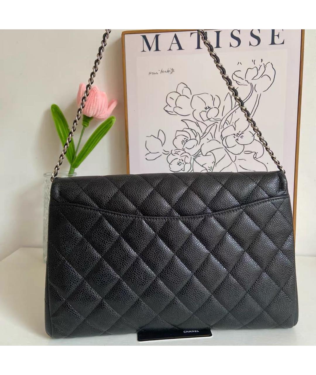 CHANEL Черная кожаная сумка через плечо, фото 4