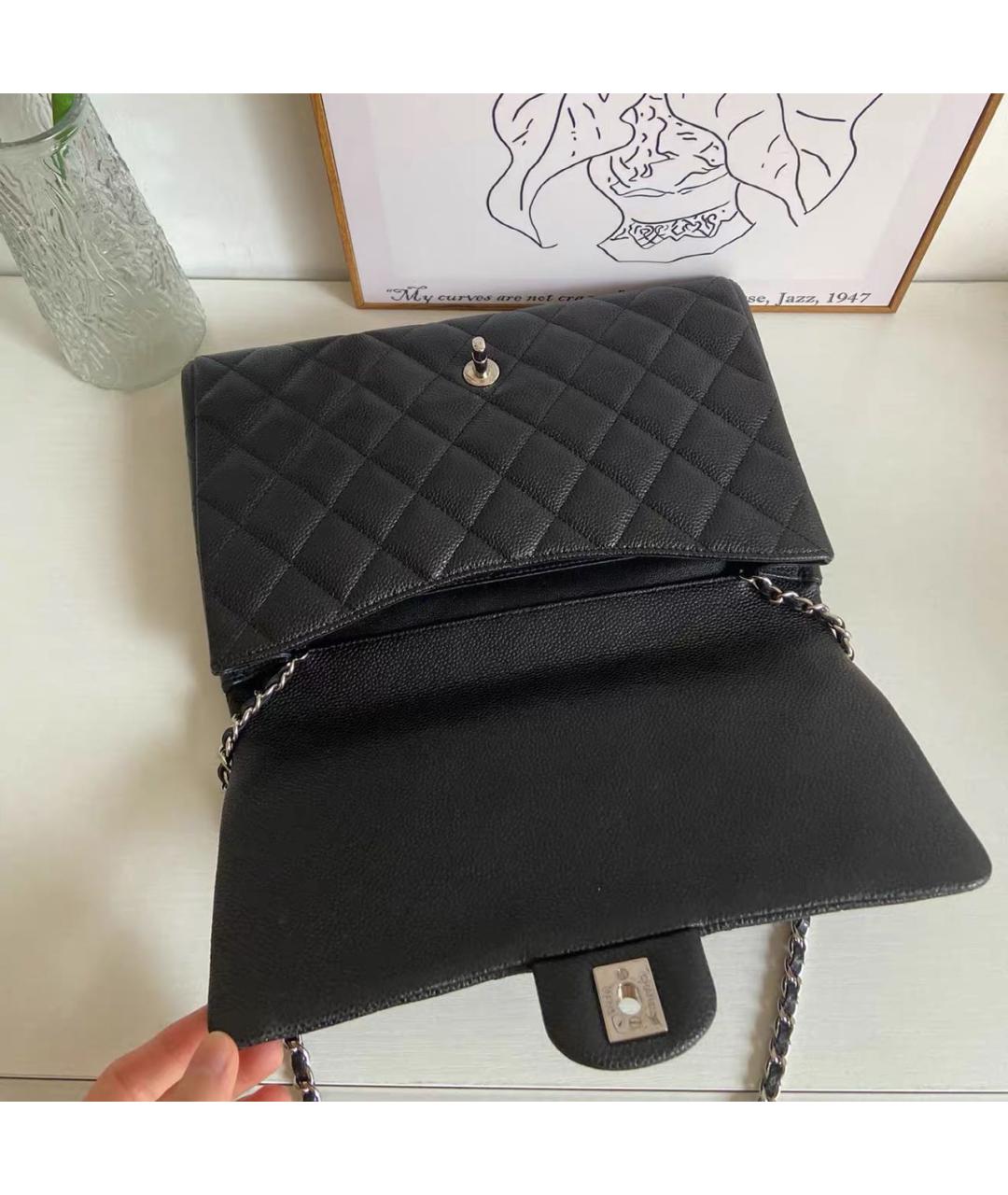 CHANEL Черная кожаная сумка через плечо, фото 8