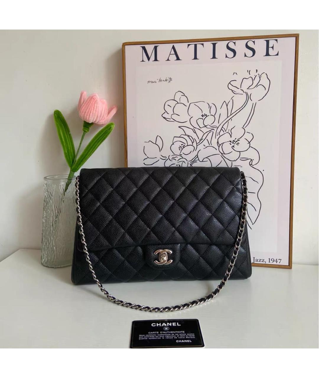 CHANEL Черная кожаная сумка через плечо, фото 9