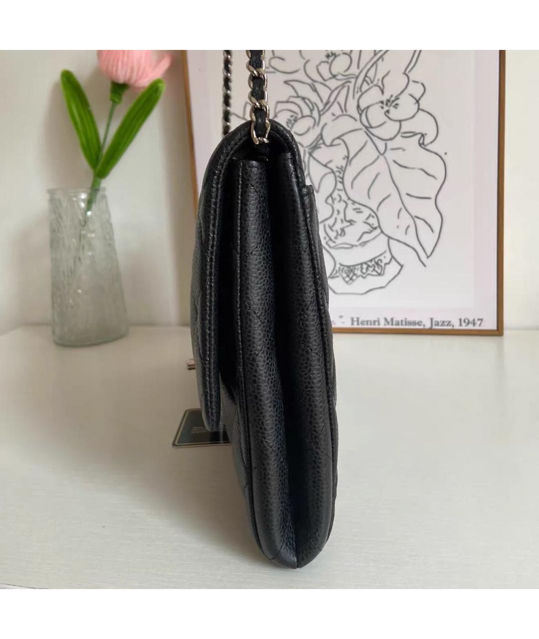 CHANEL Черная кожаная сумка через плечо, фото 5