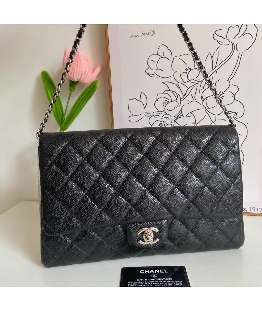 CHANEL Черная кожаная сумка через плечо, фото 2