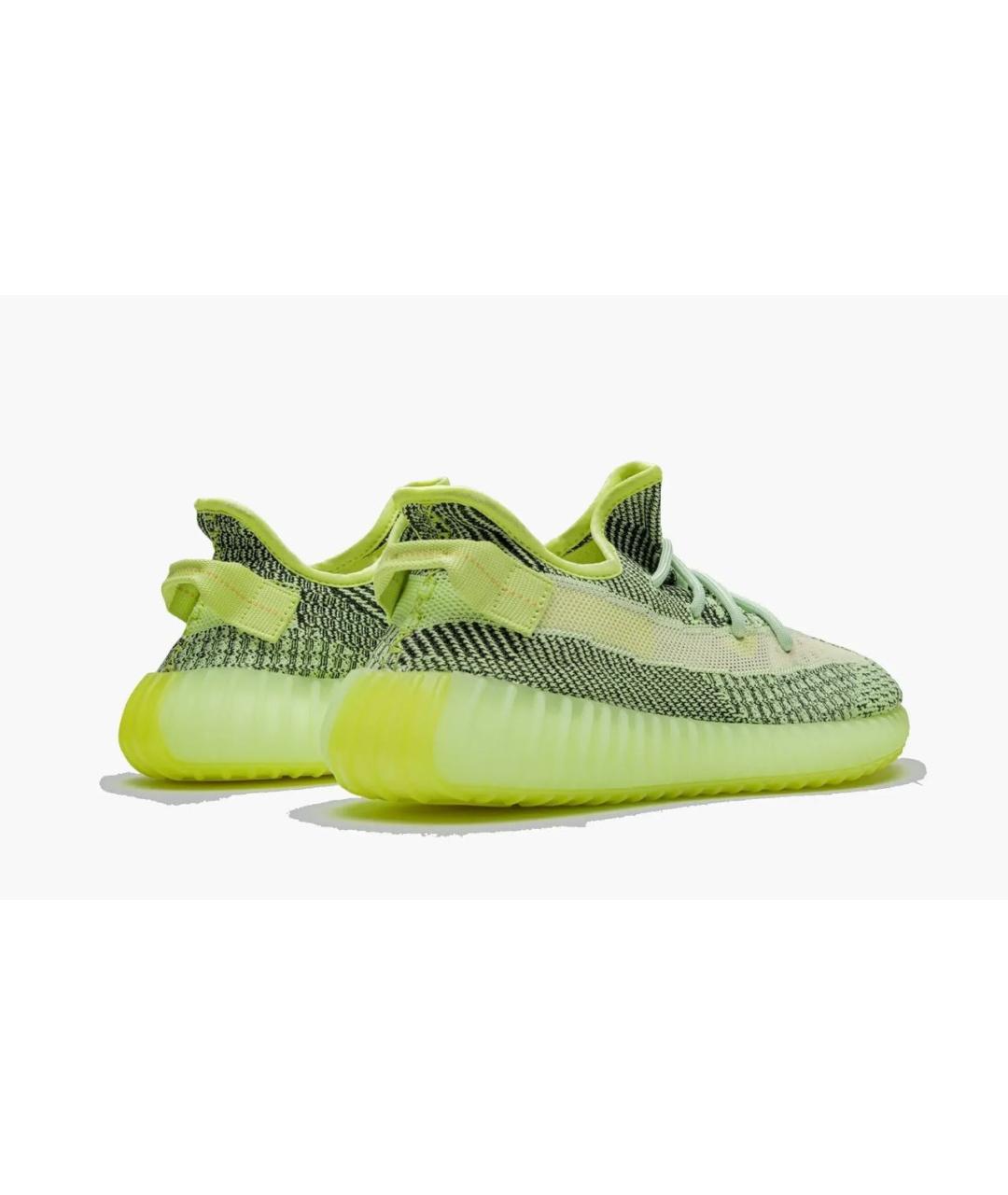 ADIDAS YEEZY Зеленые текстильные низкие кроссовки / кеды, фото 3