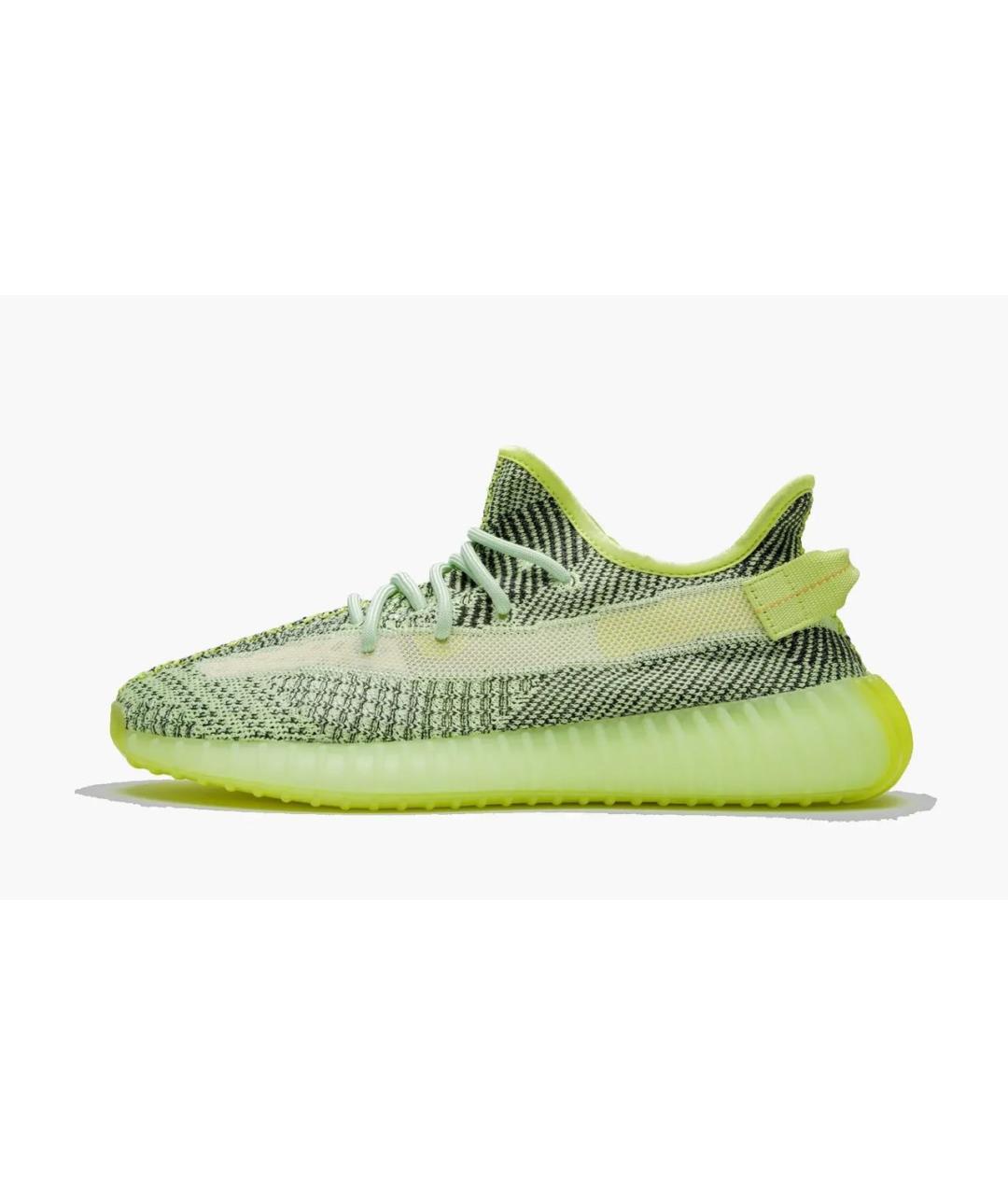ADIDAS YEEZY Зеленые текстильные низкие кроссовки / кеды, фото 5