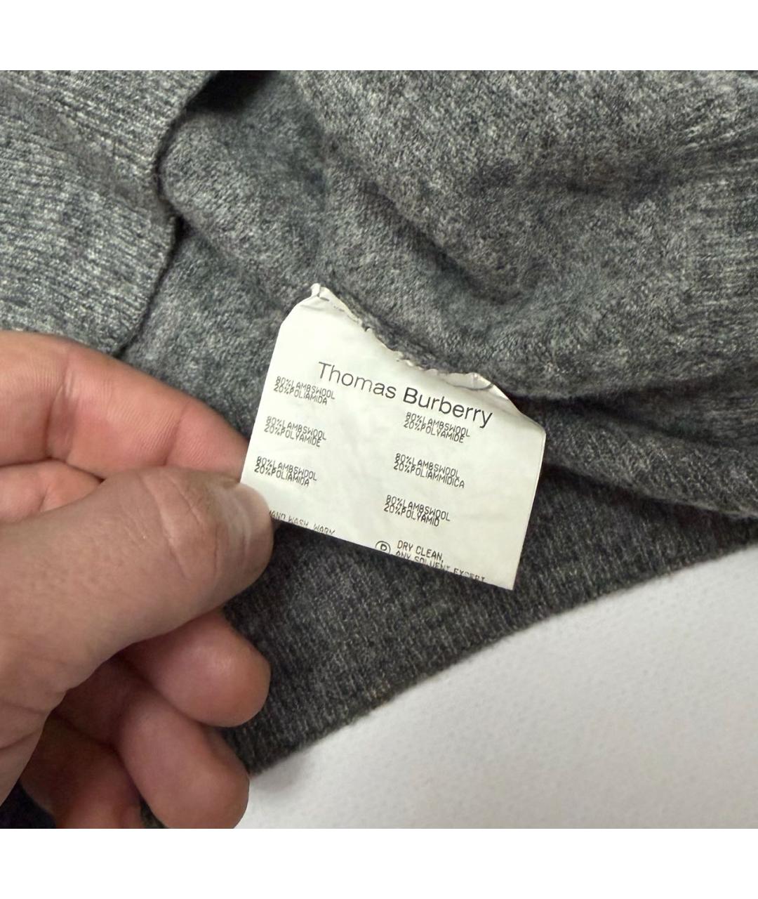 BURBERRY Серый шерстяной джемпер / свитер, фото 6