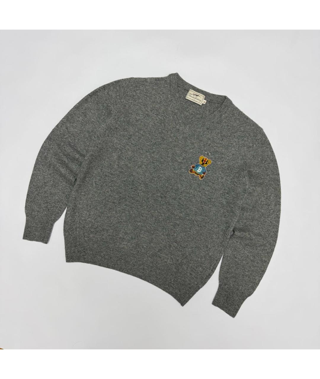 BURBERRY Серый шерстяной джемпер / свитер, фото 5